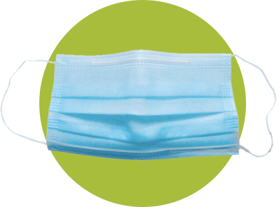 Surgical Mask on green circle